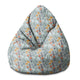 Pearshape Pouf Hand-drawn Flowers-S-Oxford