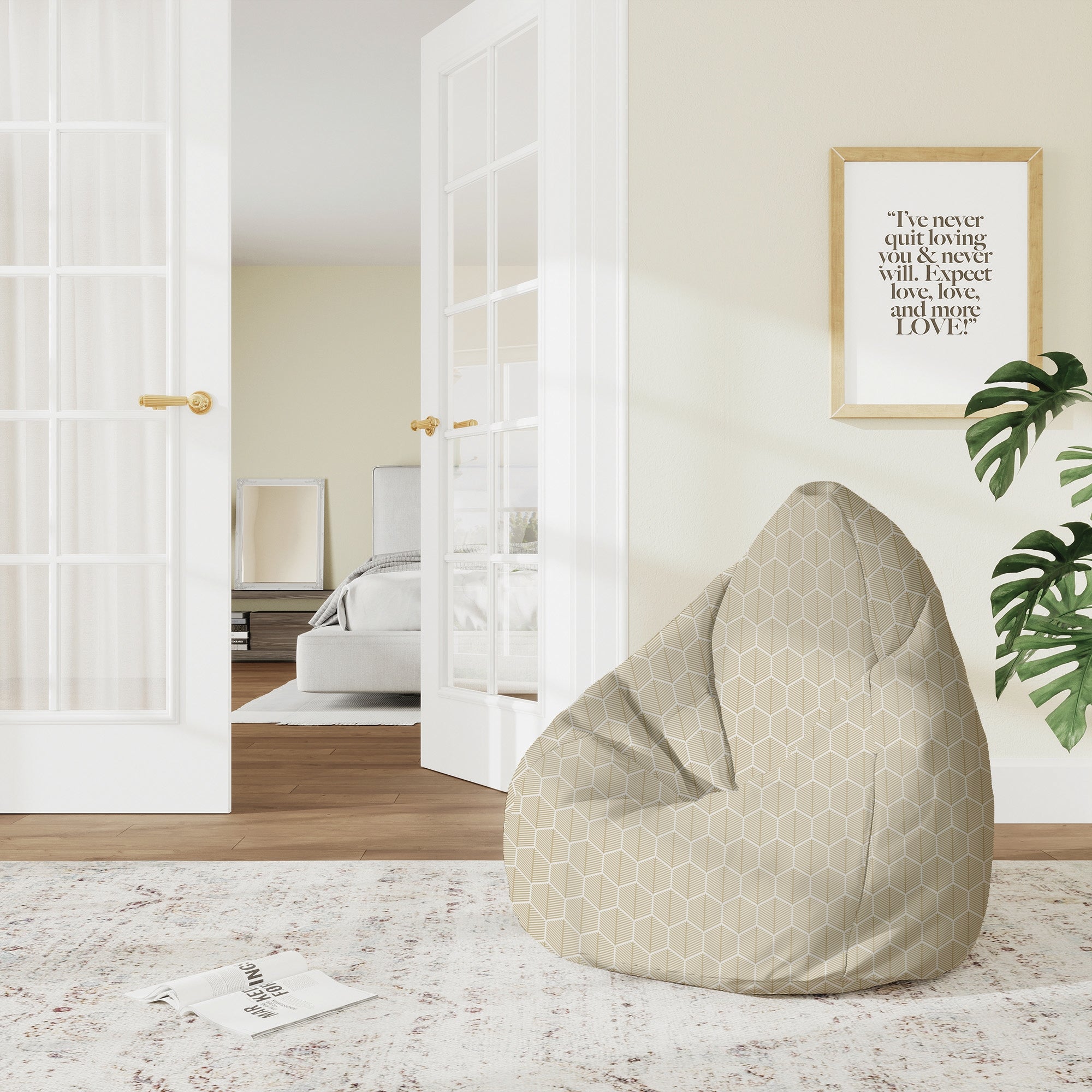 Puf Pearshape Hexagonal Gold-M-Oxford