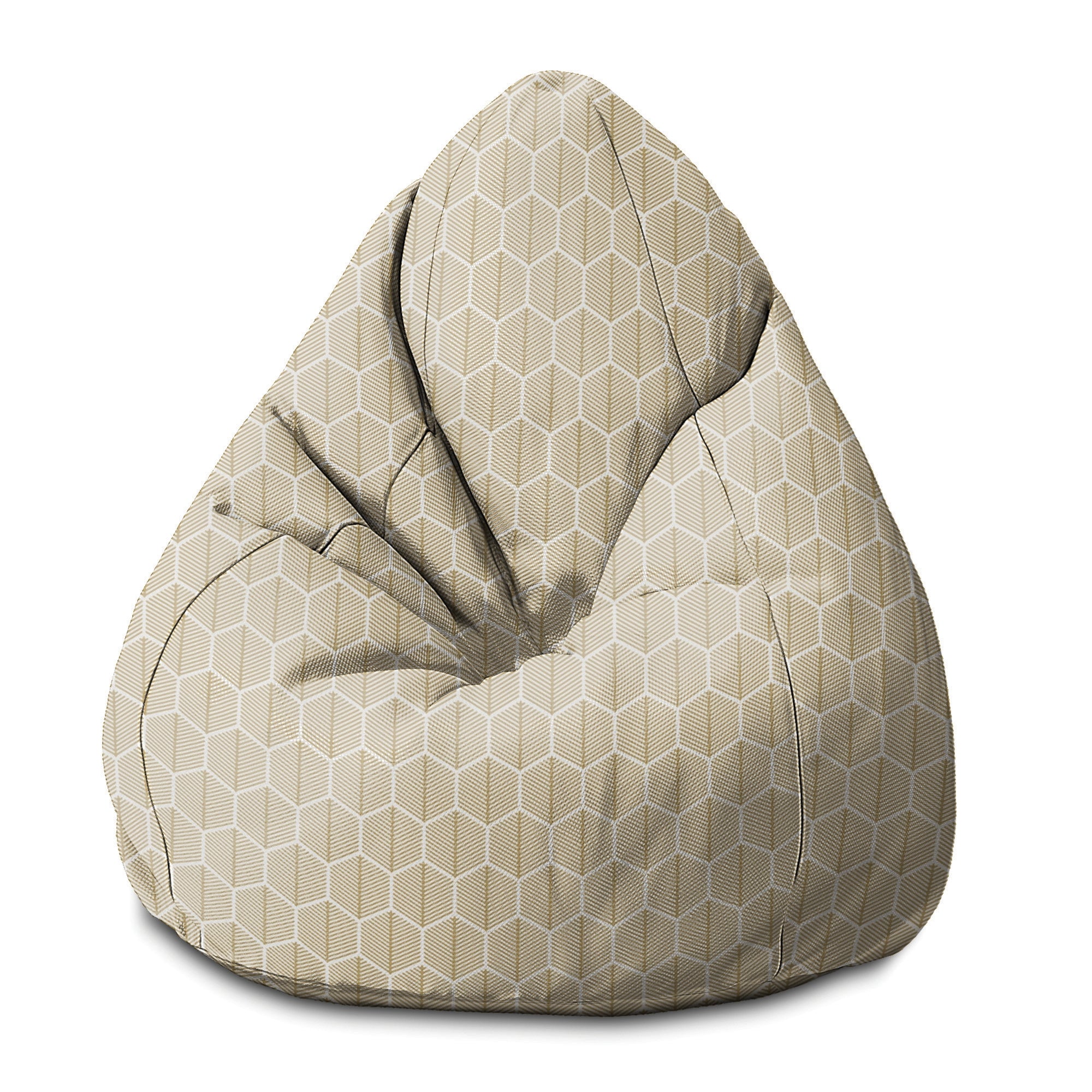 Pearshape Pouf Hexagonal Gold-S-Oxford
