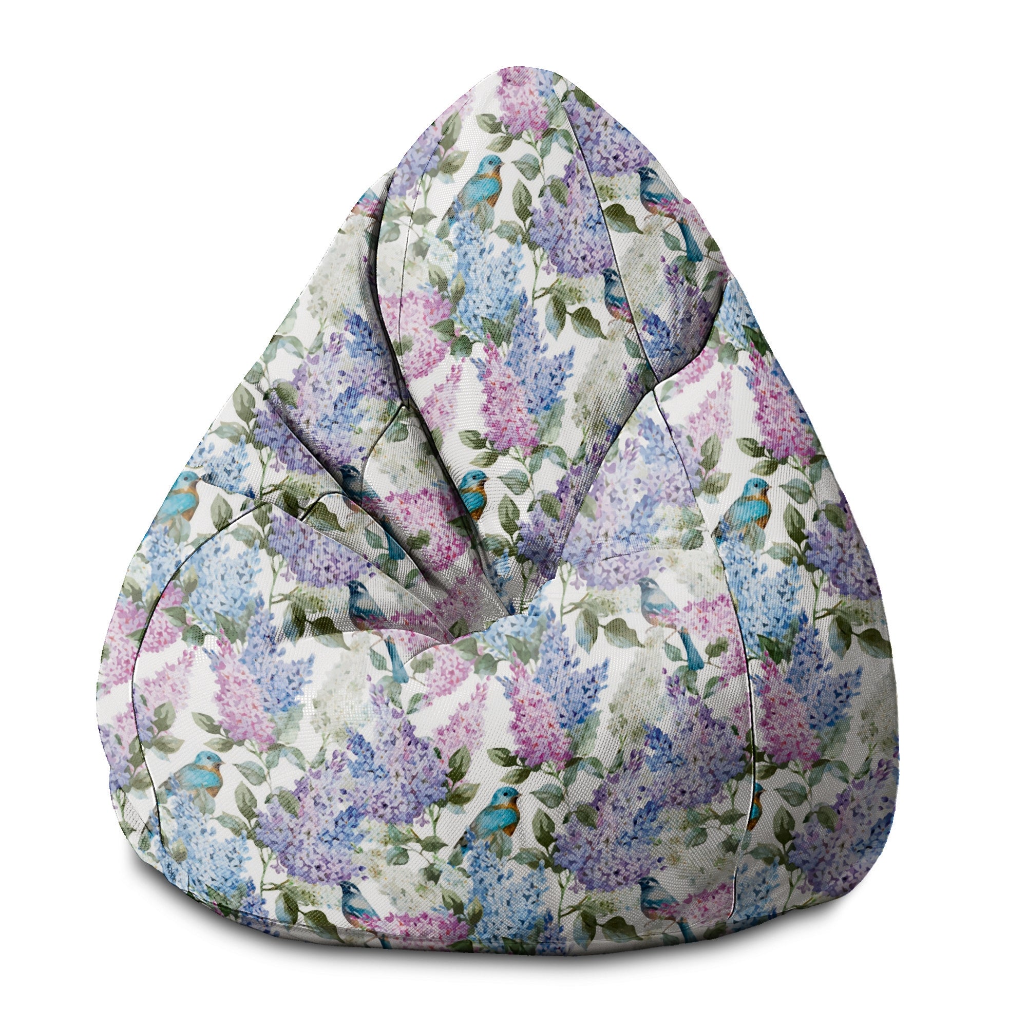 Puf Pearshape Ptaki w Kwiatach-S-Velvet