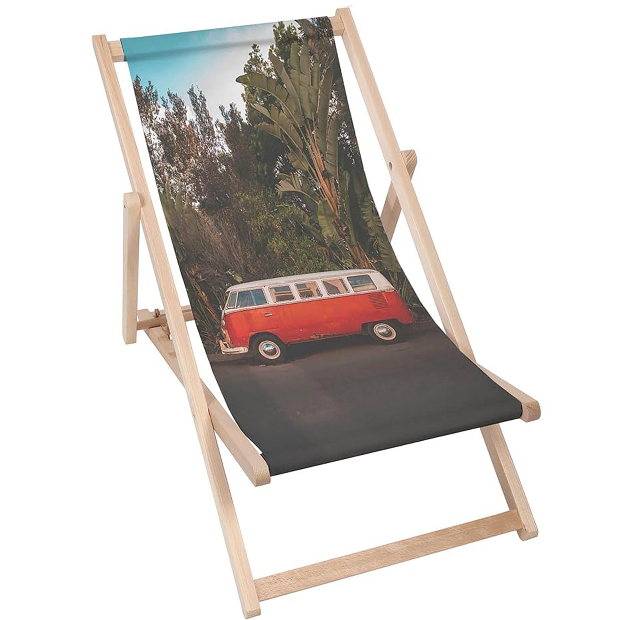 Leżak drewniany Red Camper