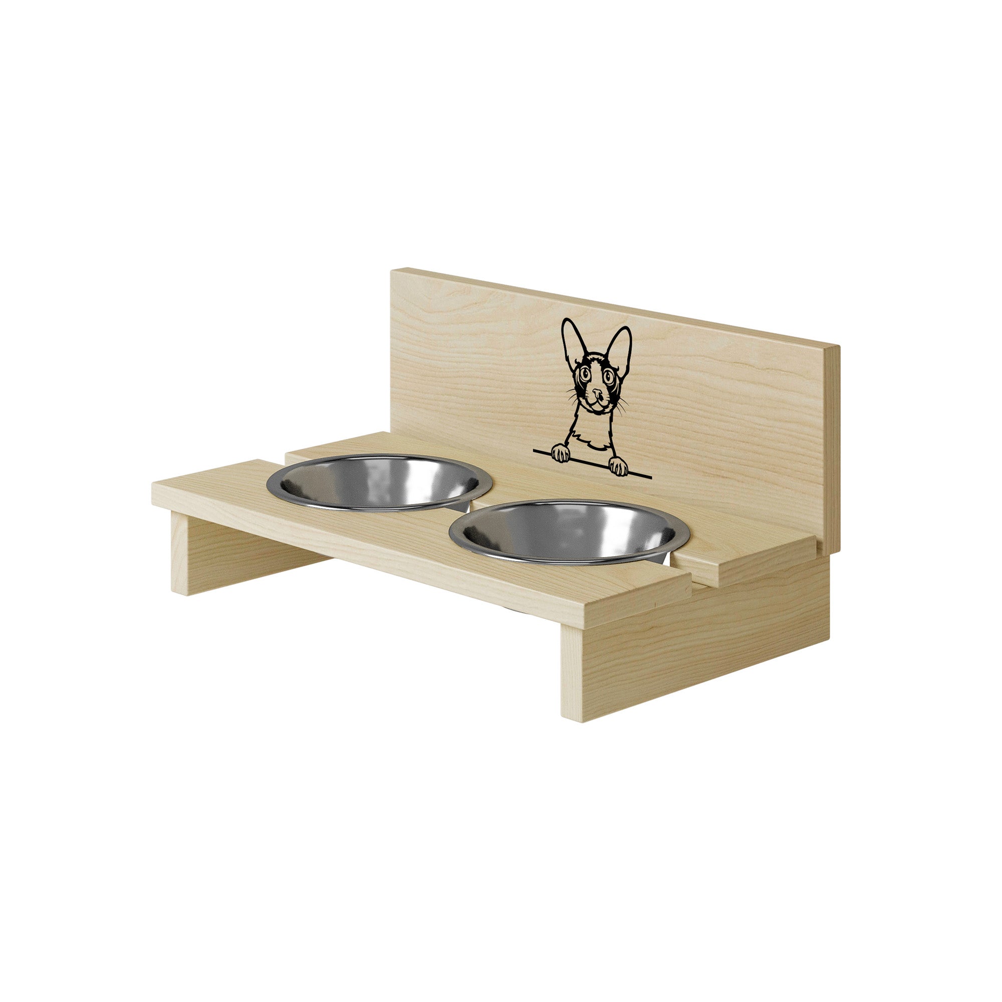 Cat Bowl Stand Cornish Rex-M