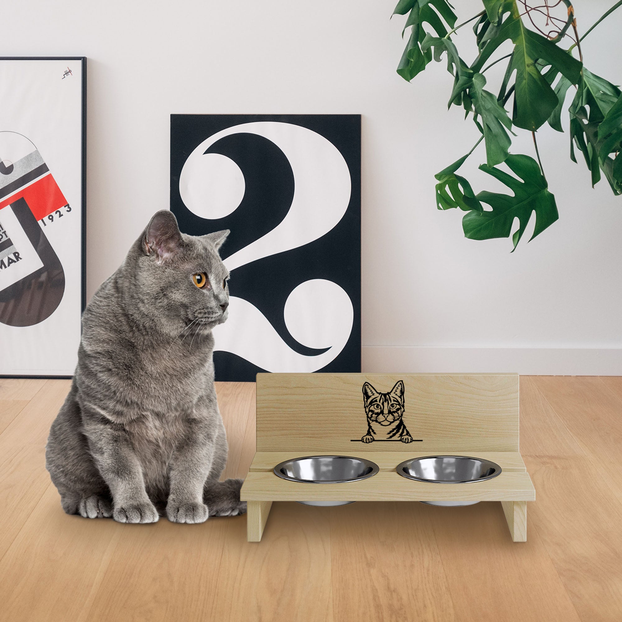 Stojan na misku pro kočku Egyptian Mau-L