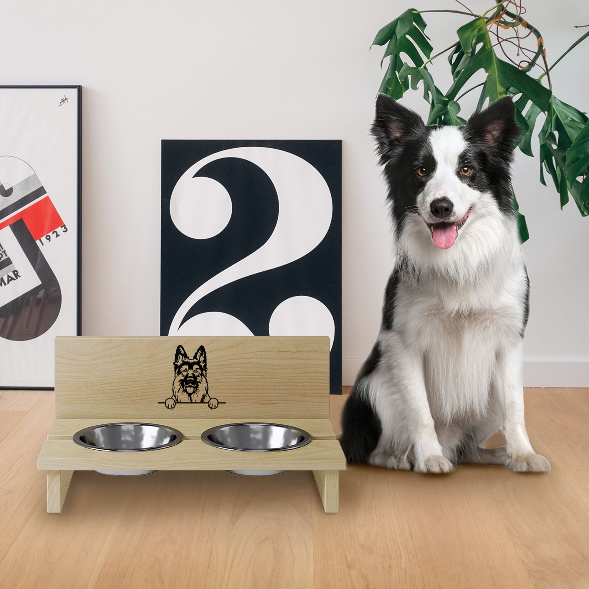 Dog Bowl Stand German Shepherd Dogs-S