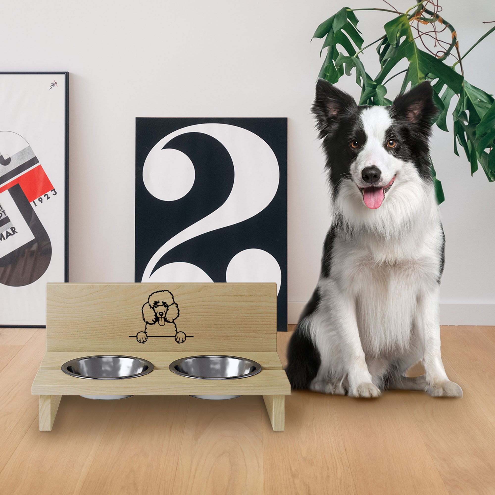 Futternapfständer für Hund Poodle-M