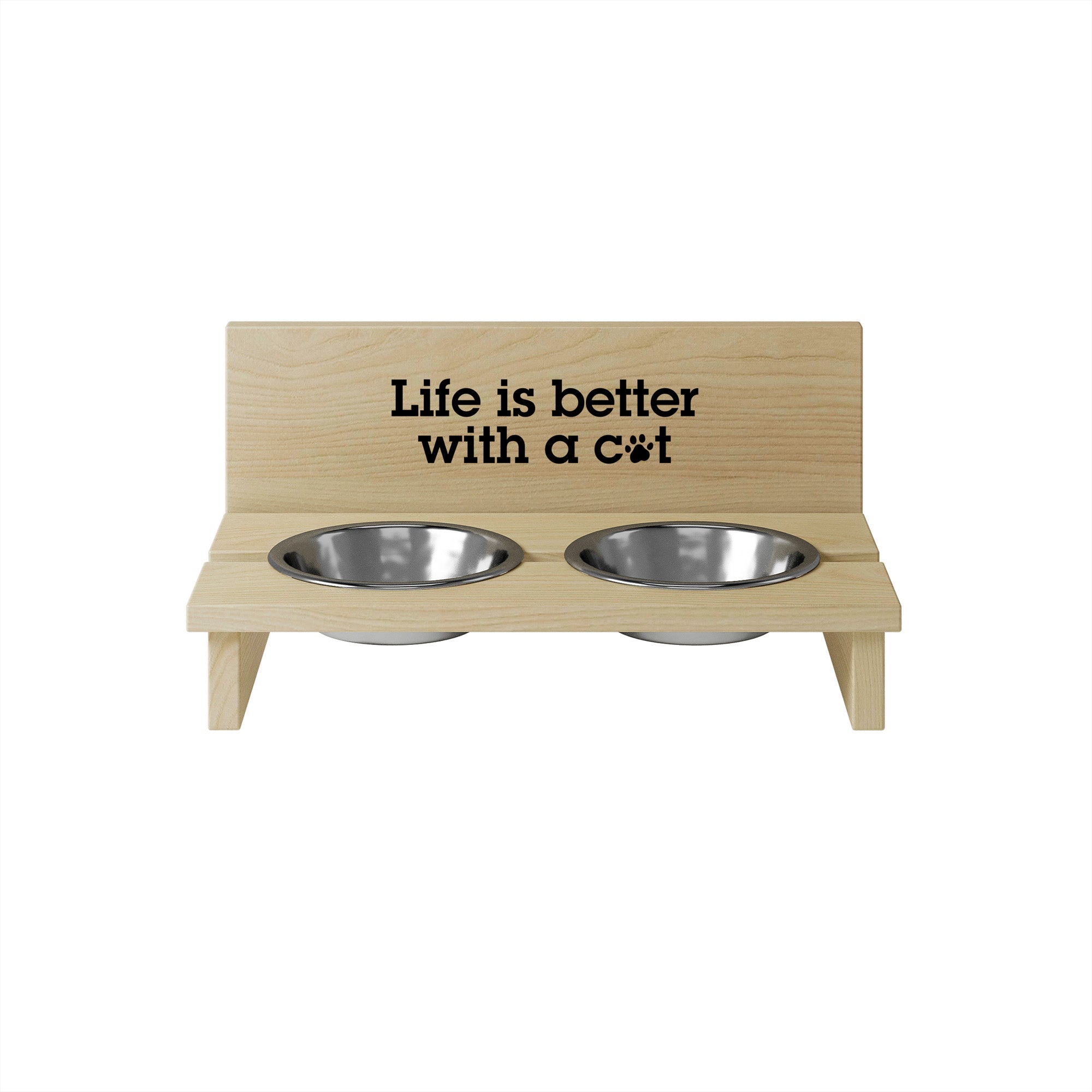 Stojak na miskę dla kota Life is Better with a Cat-M