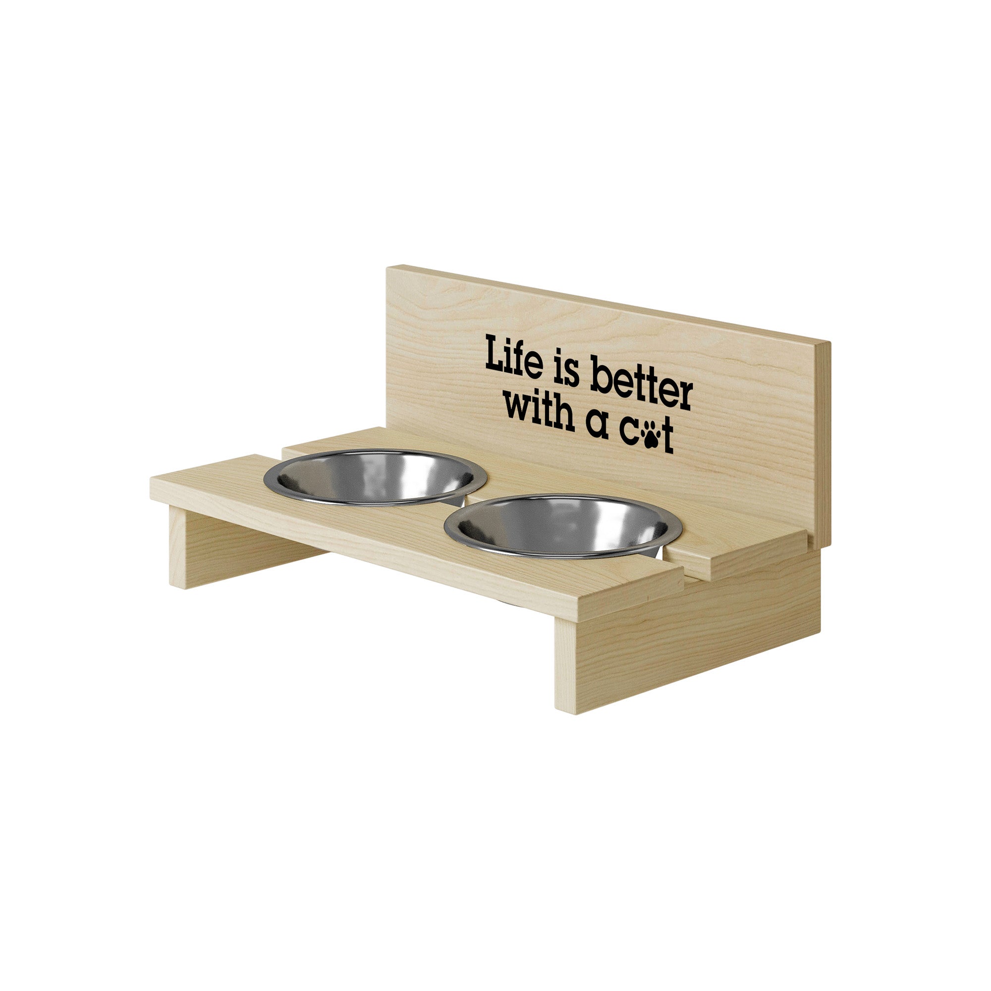Stojak na miskę dla kota Life is Better with a Cat-M