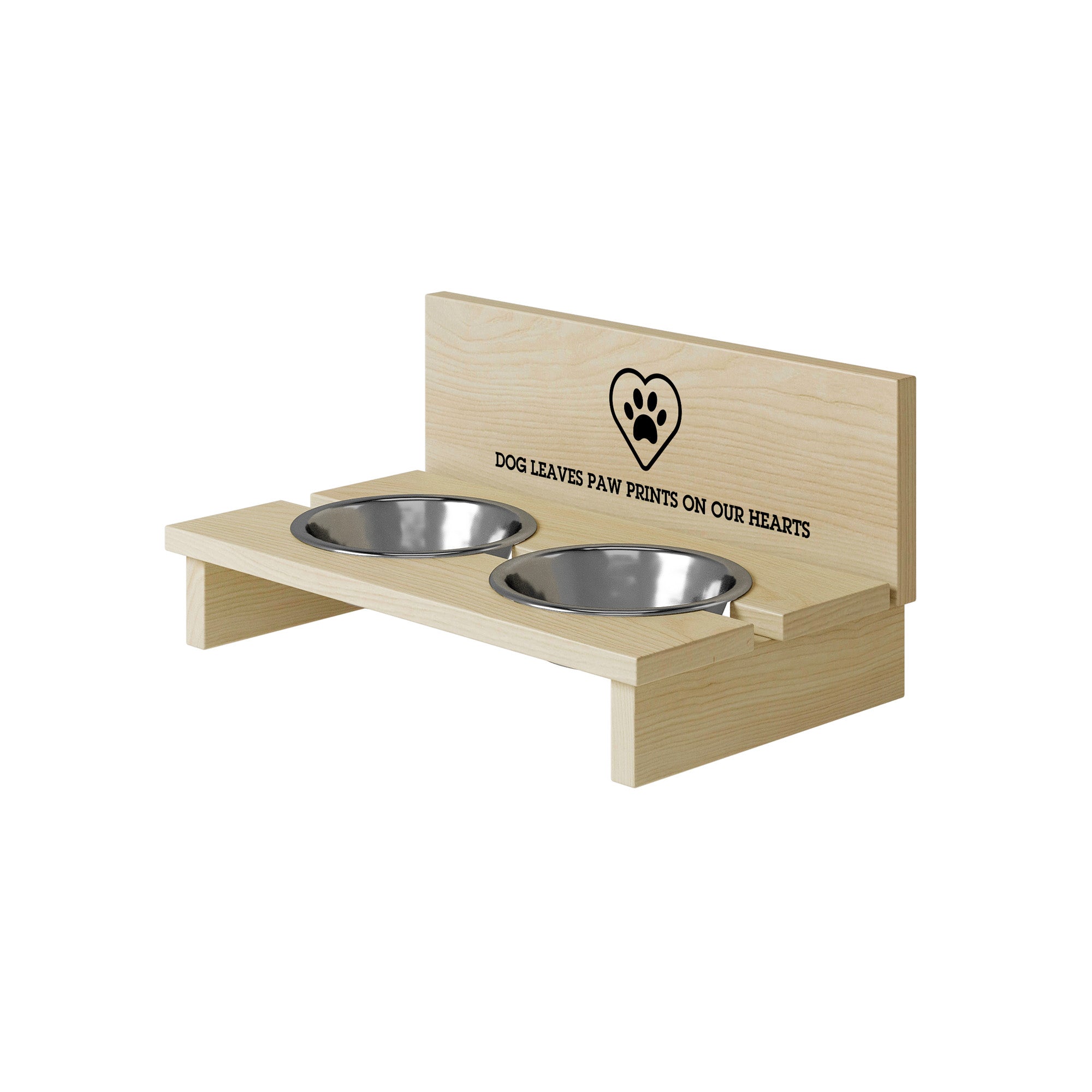 Stojak na miskę dla psa Dog Leaves Paw Prints on our Hearts-S