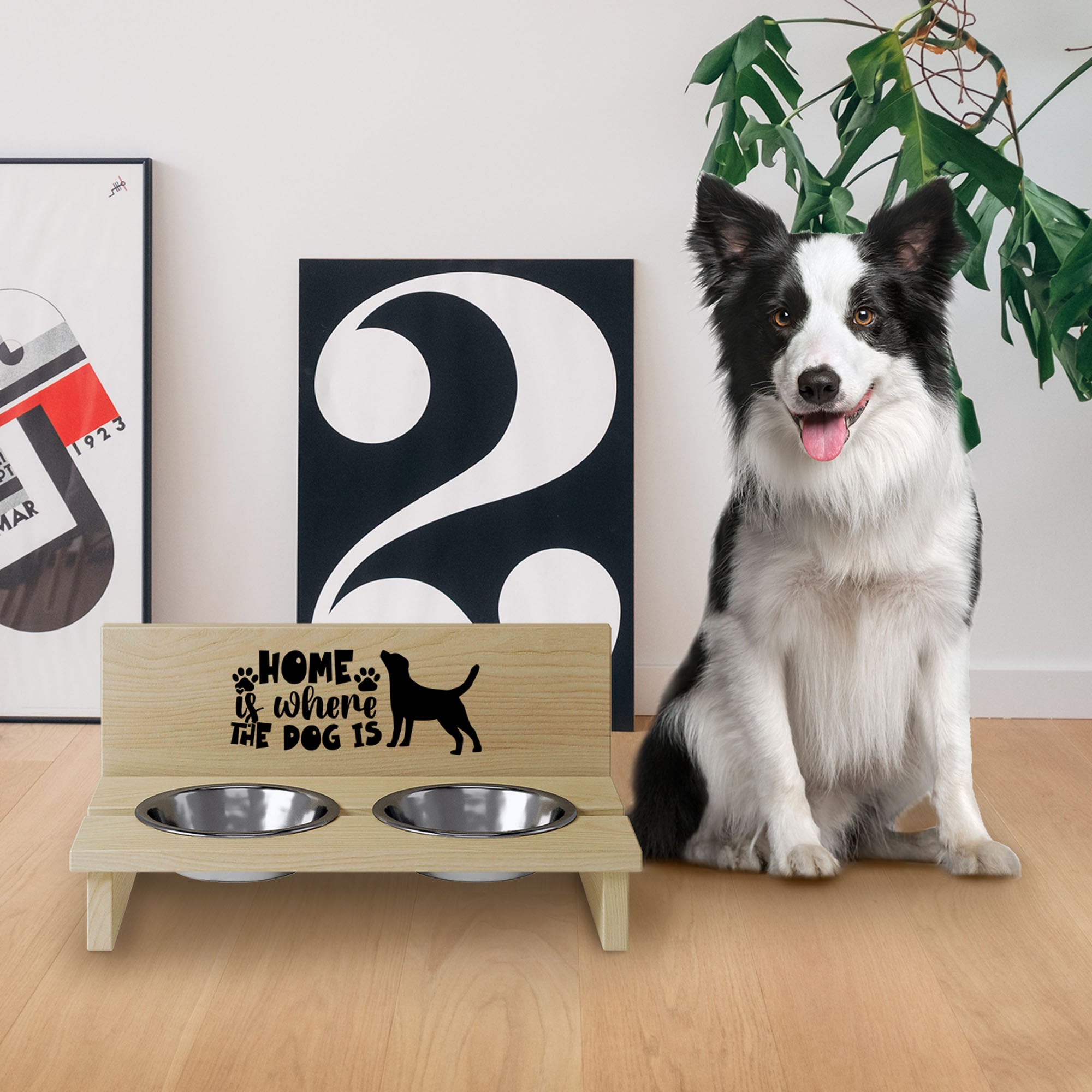 Stojak na miskę dla psa Home is Where the Dog is-S