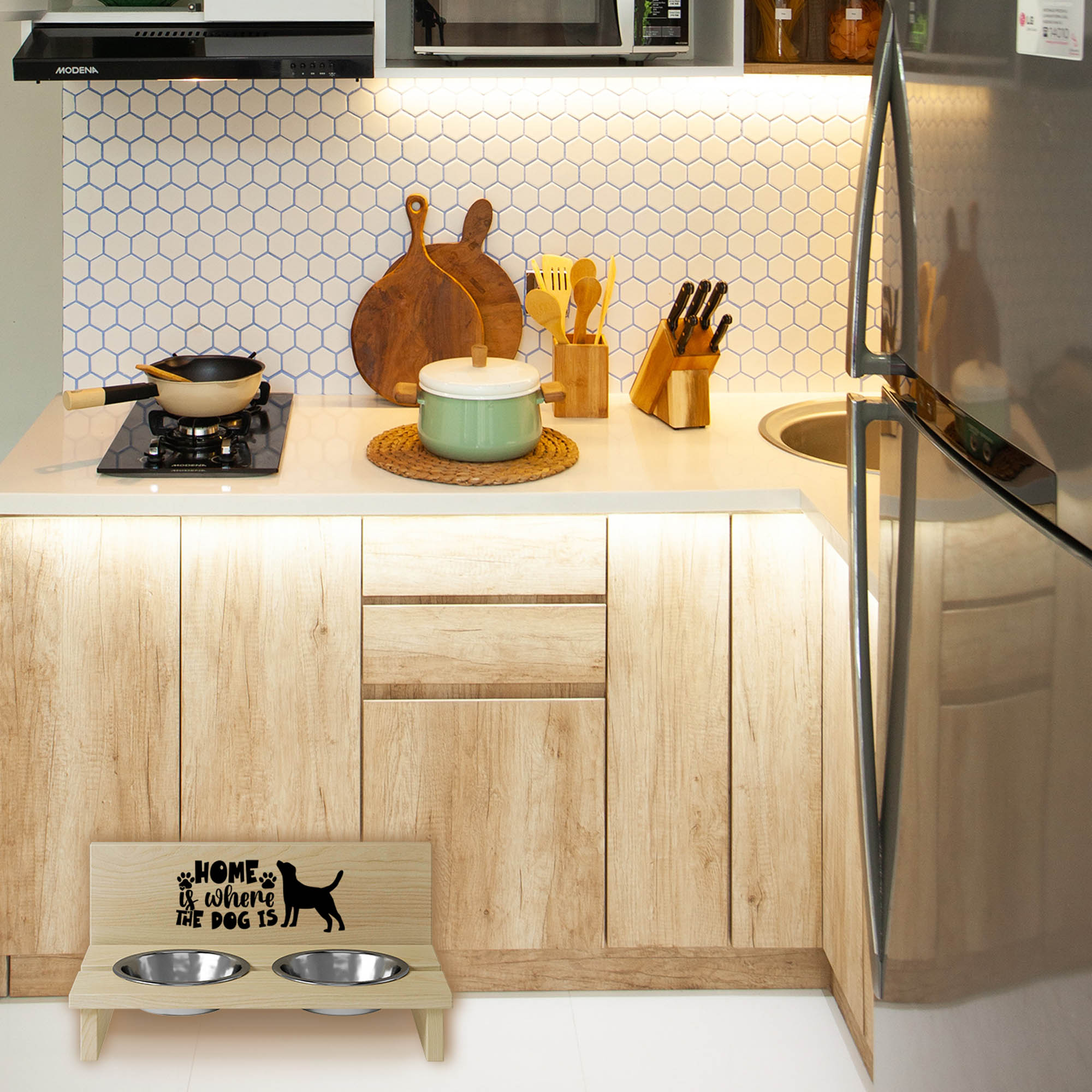 Stojak na miskę dla psa Home is Where the Dog is-S