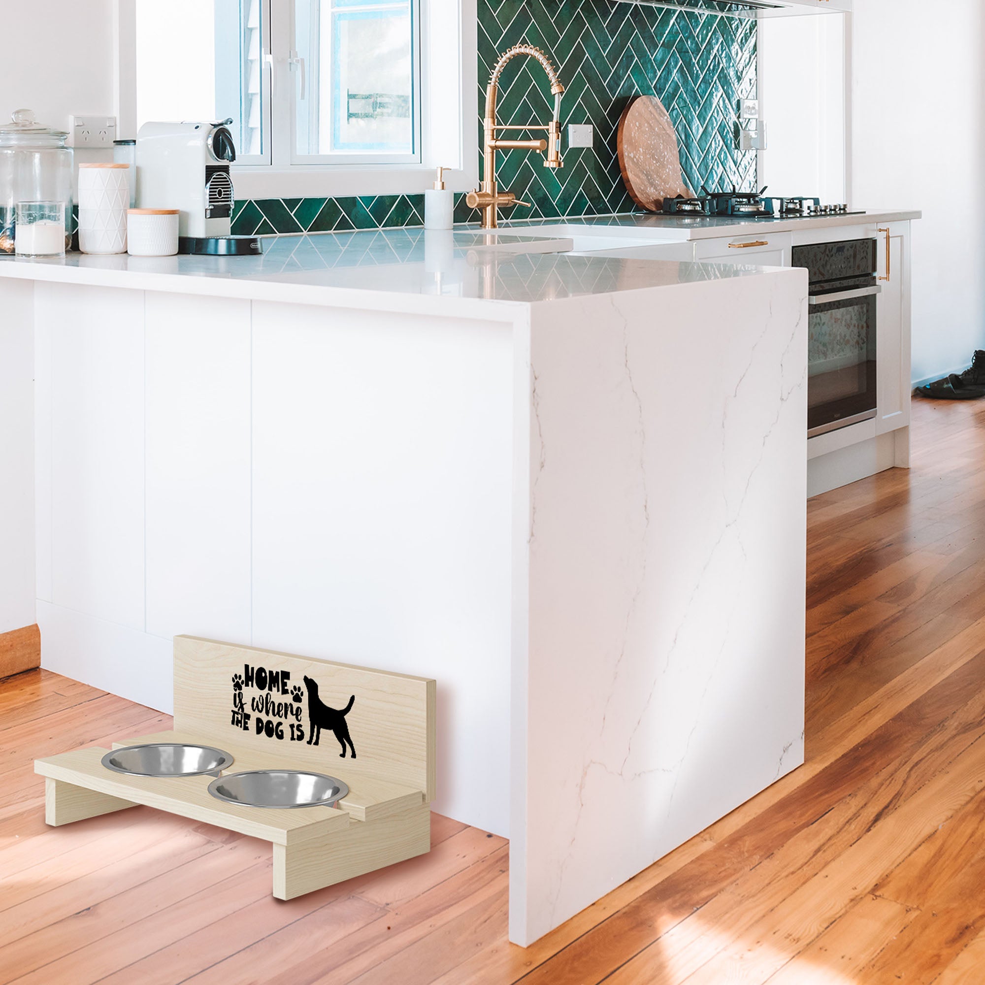 Stojak na miskę dla psa Home is Where the Dog is-M