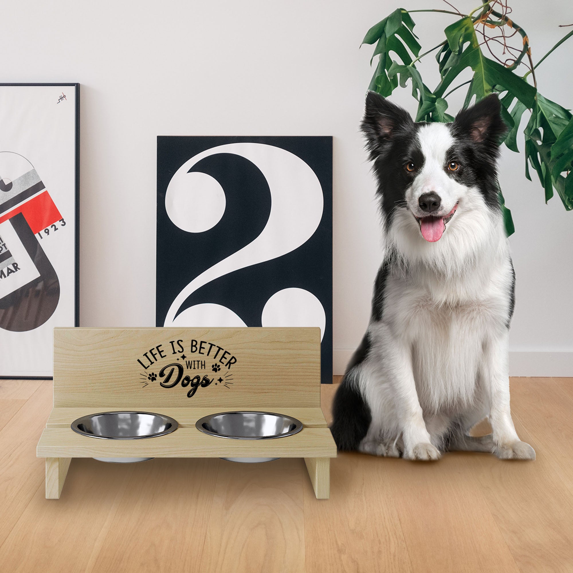 Stojak na miskę dla psa Life is Better with a Dog2