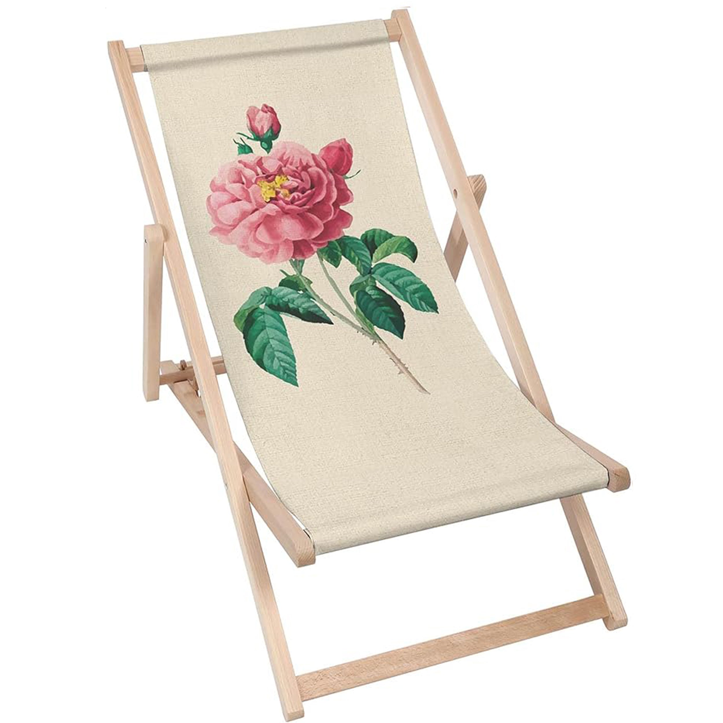 Leżak drewniany Vintage Pink Flowers