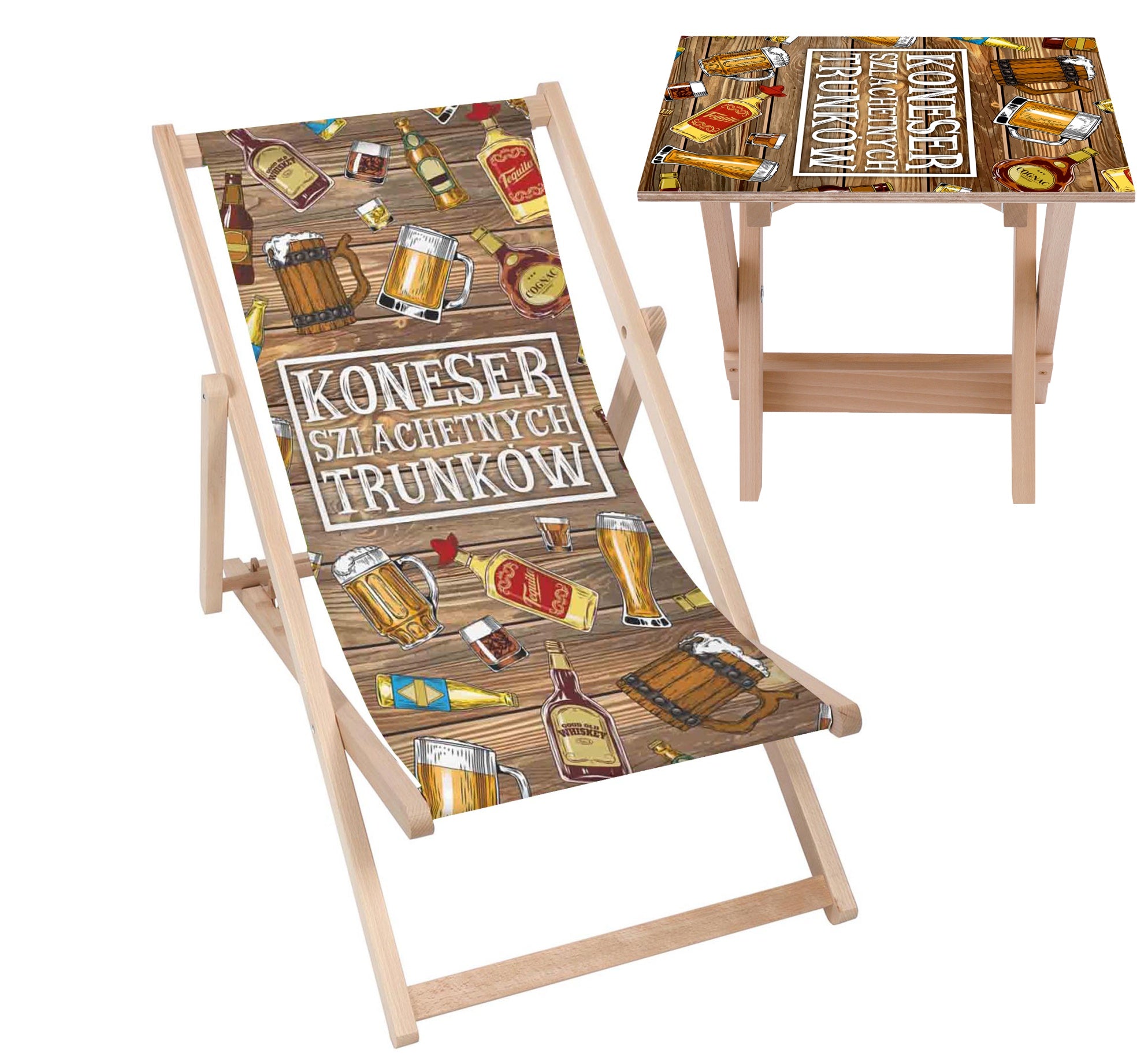 Set Deck Chair and Table Connoisseur of Fine Drinks