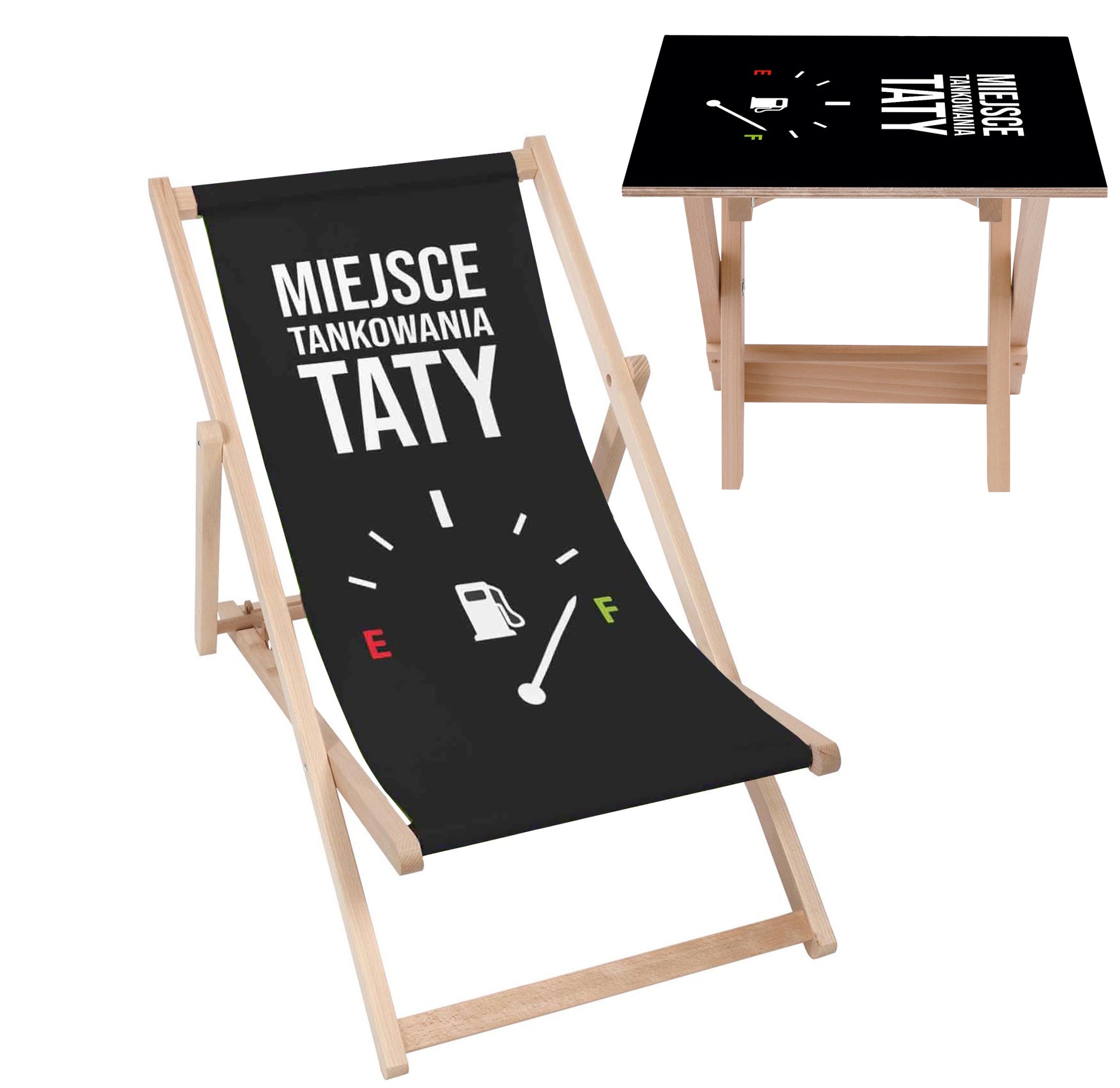 Set Deck Chair and Table Dad's Refueling Spot