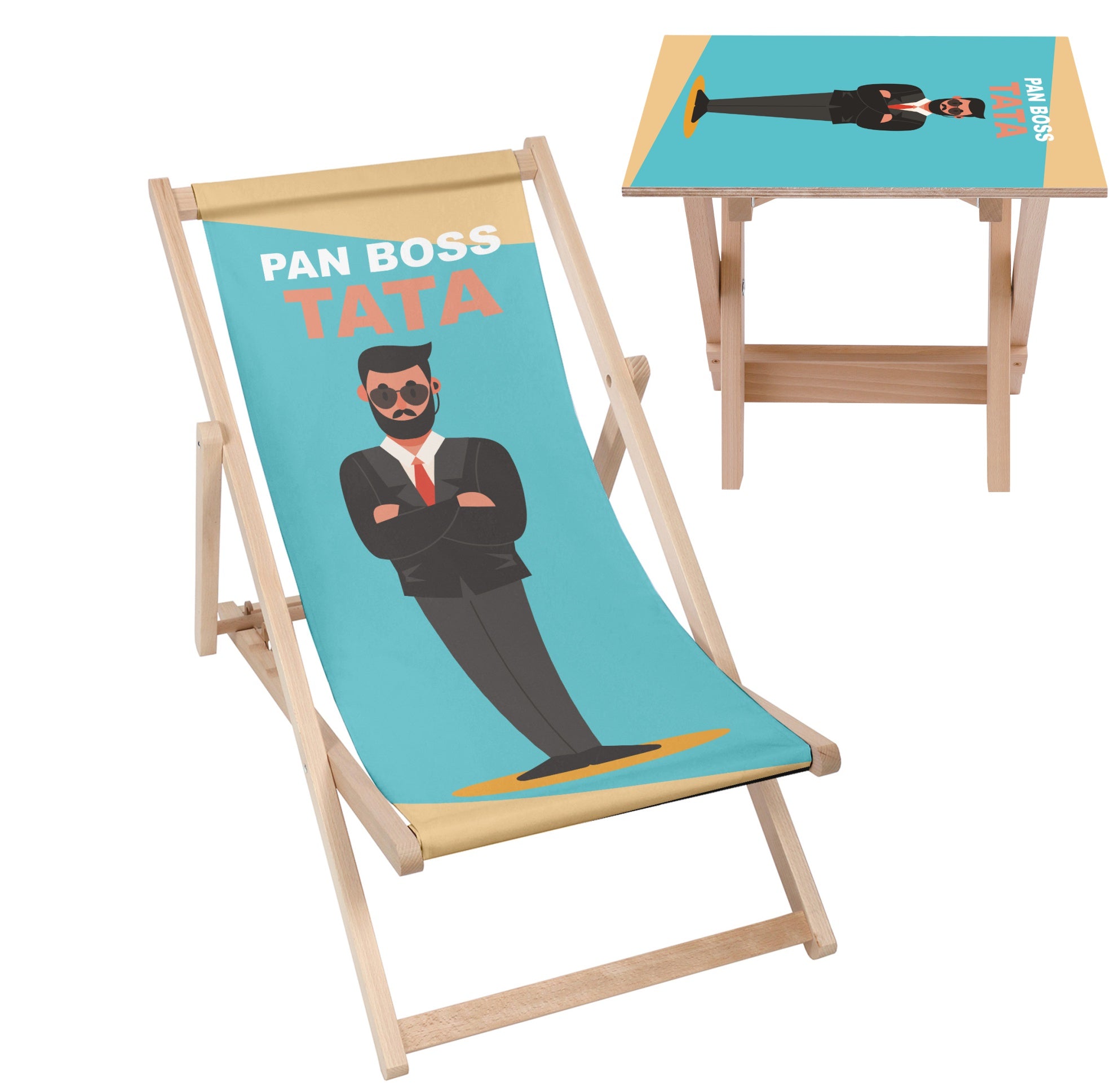 Deck Chair and Table Set Mr. Boss Dad
