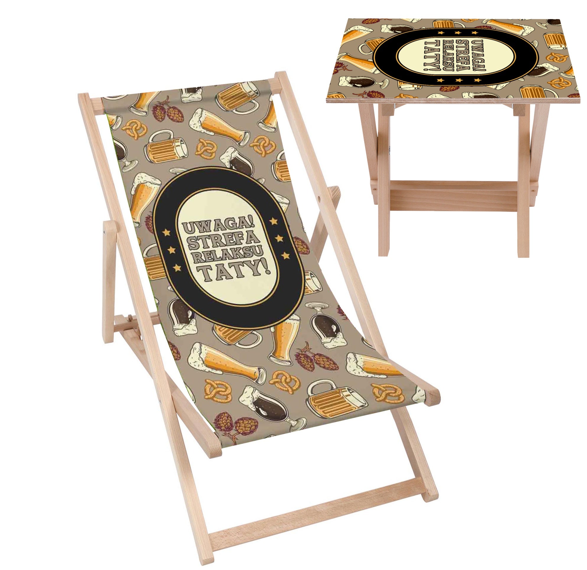 Deck Chair and Table Set Dad's Relaxation Zone