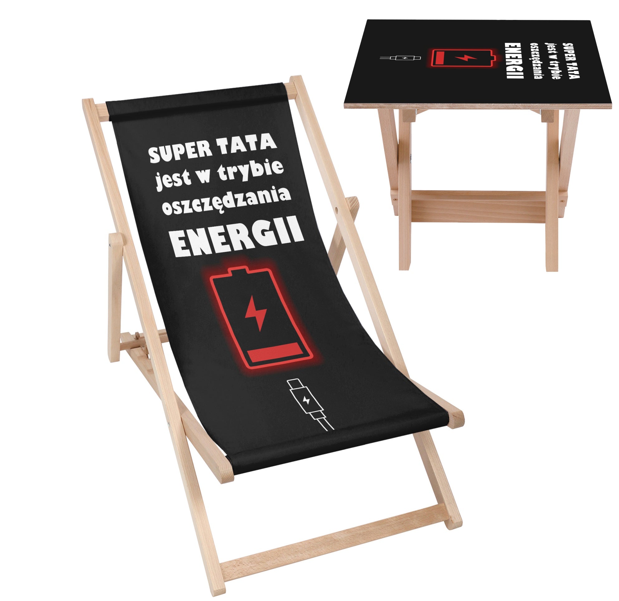 Deck Chair and Table Set Dad is in Battery Saver Mode