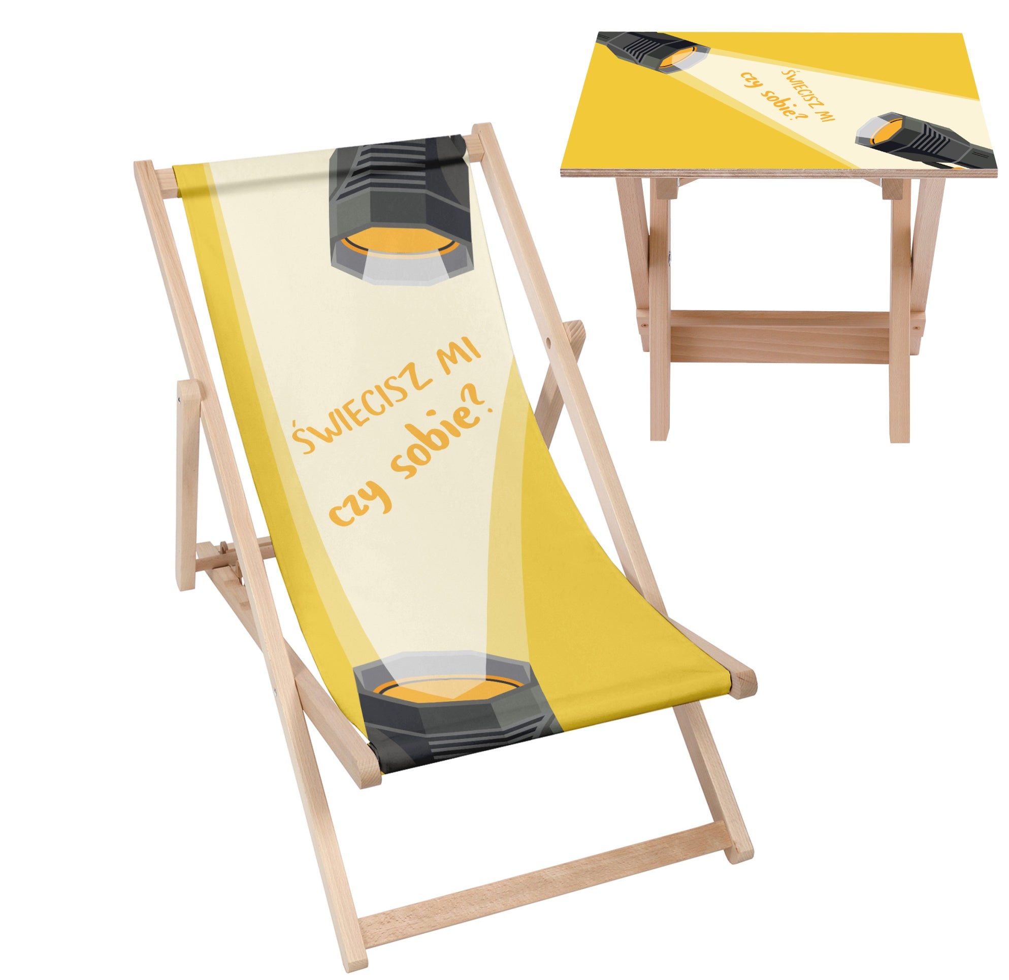 Deck Chair and Table Set Are You Shining for Me or Yourself