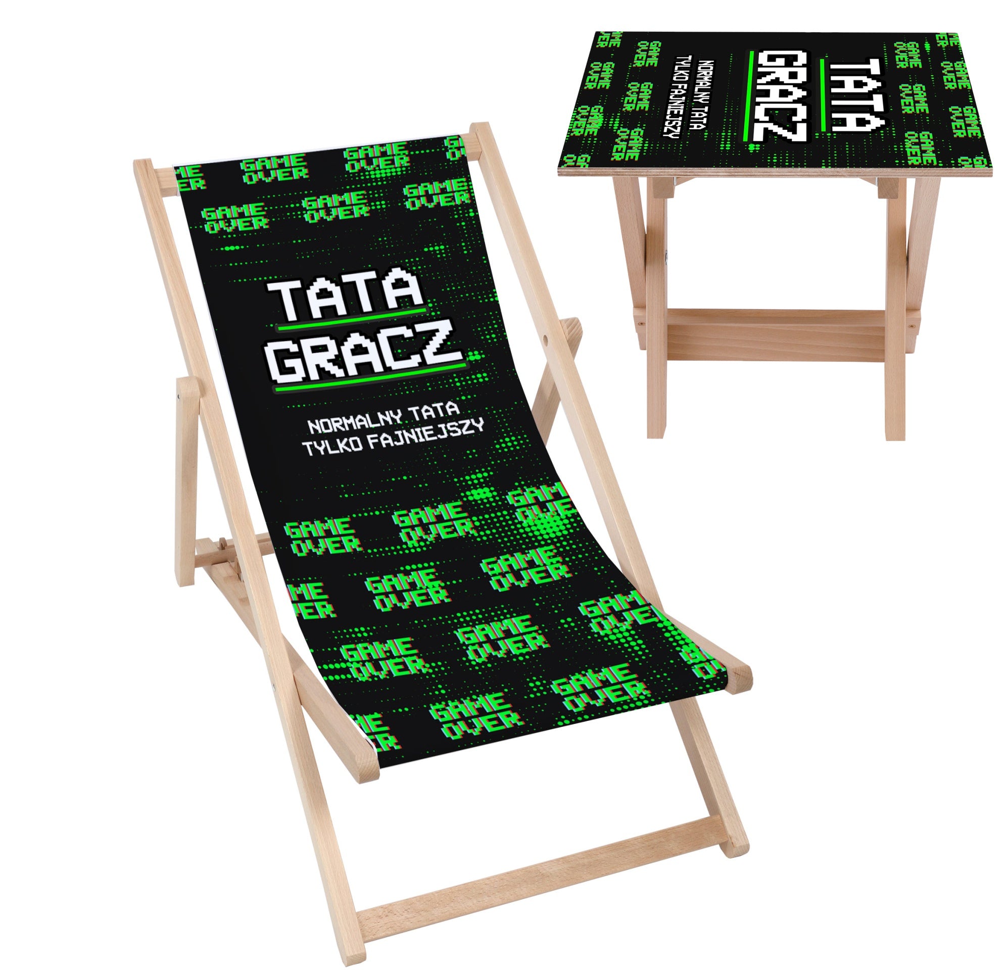 Deck Chair and Table Set Dad Gamer