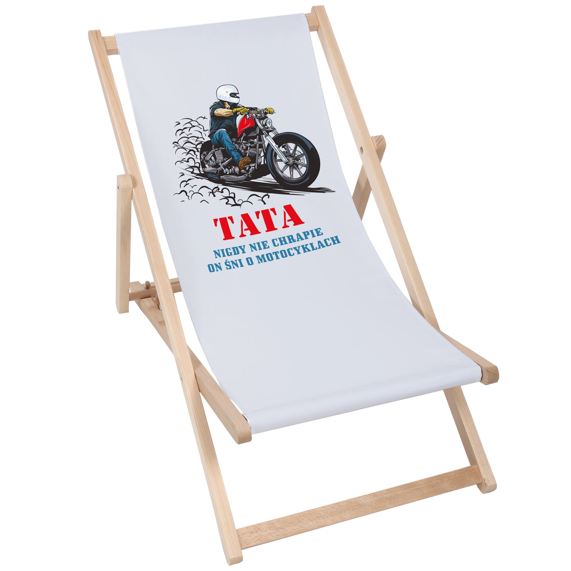 Zestaw Leżak i stolik Tata śni o motocyklach