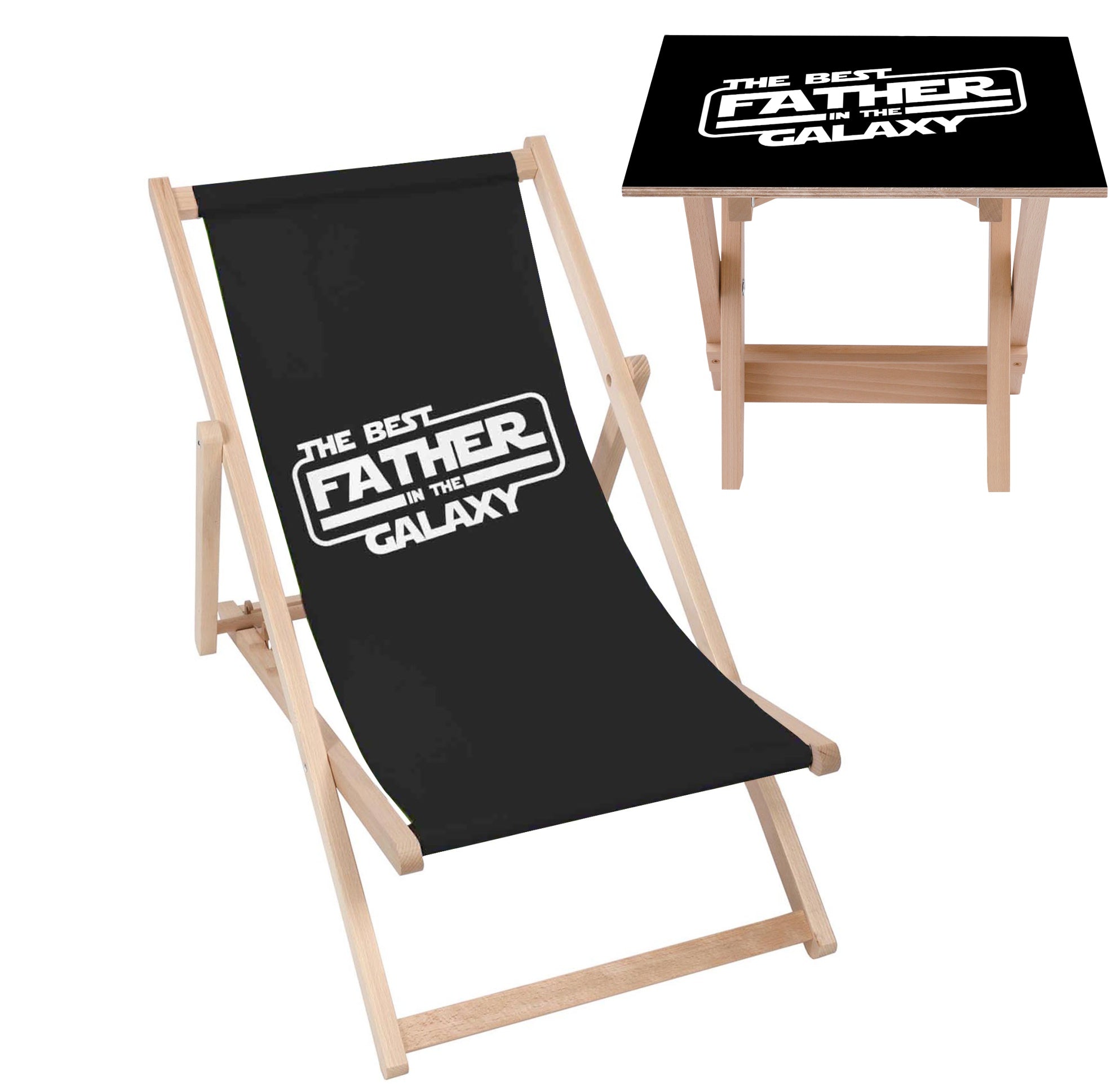 Deck Chair and Table Set Best Father in the Galaxy