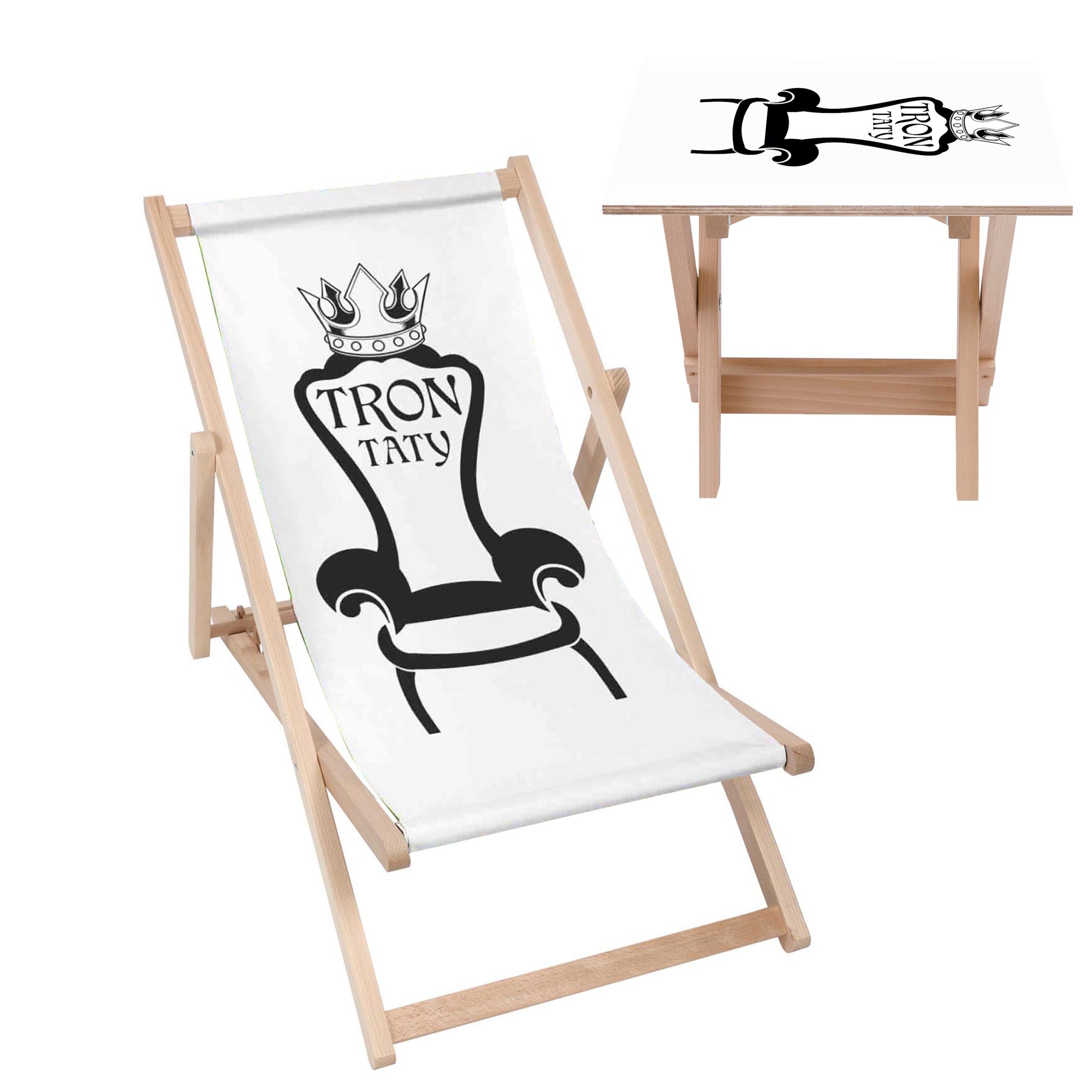 Deck Chair and Table Set Dad's Throne
