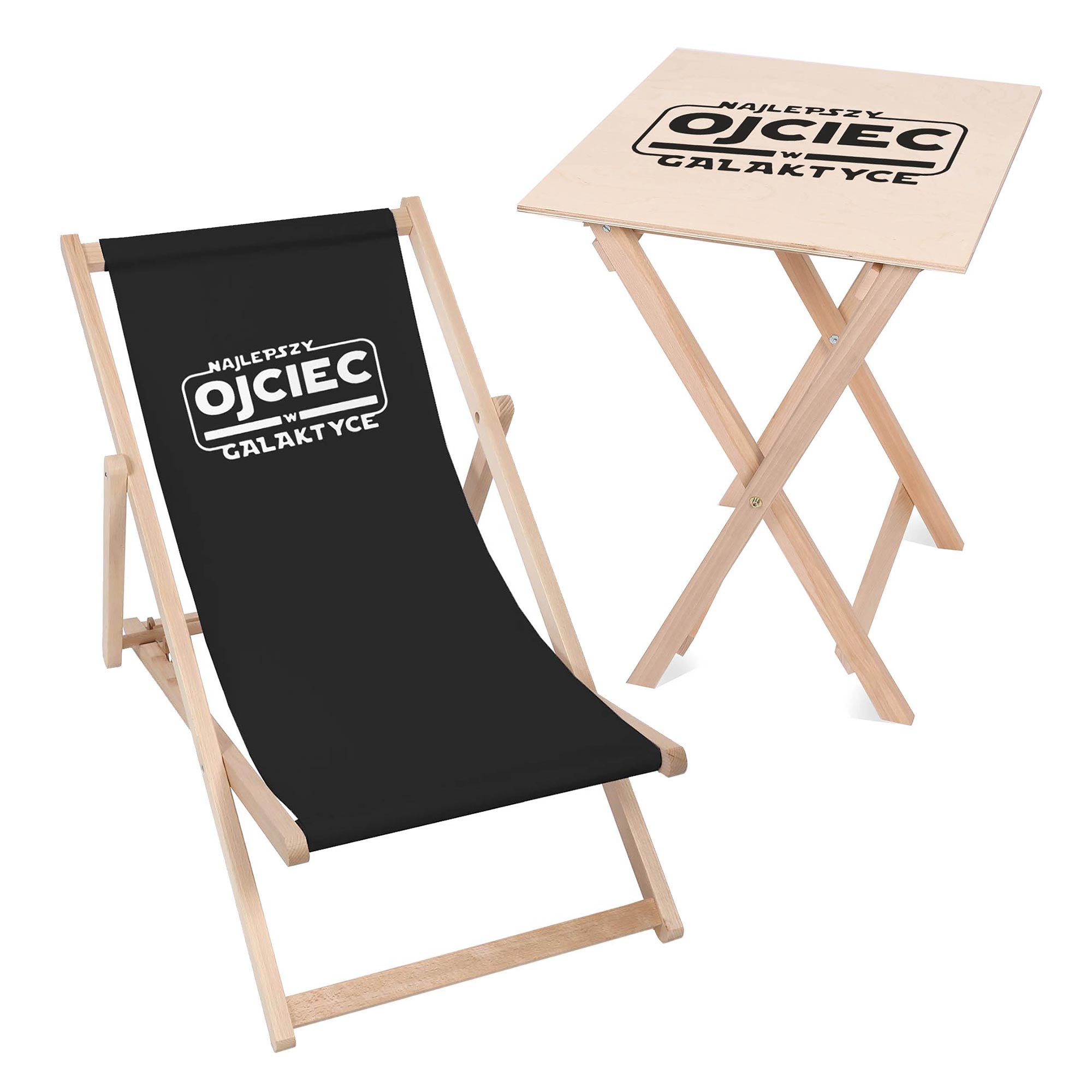 Set Deck Chair and Table Best Father in the Galaxy