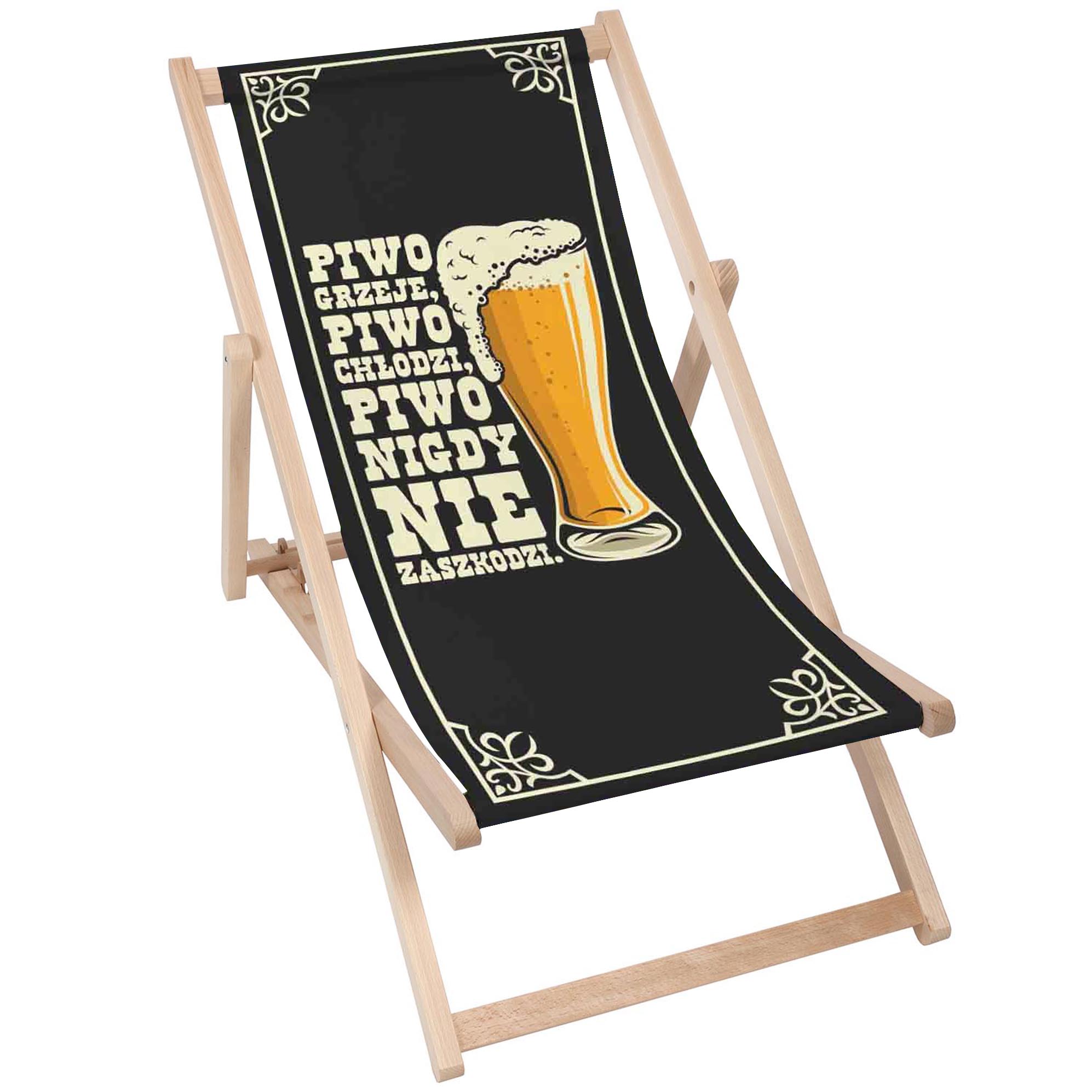 Deck Chair and Table Set Beer Won't Hurt
