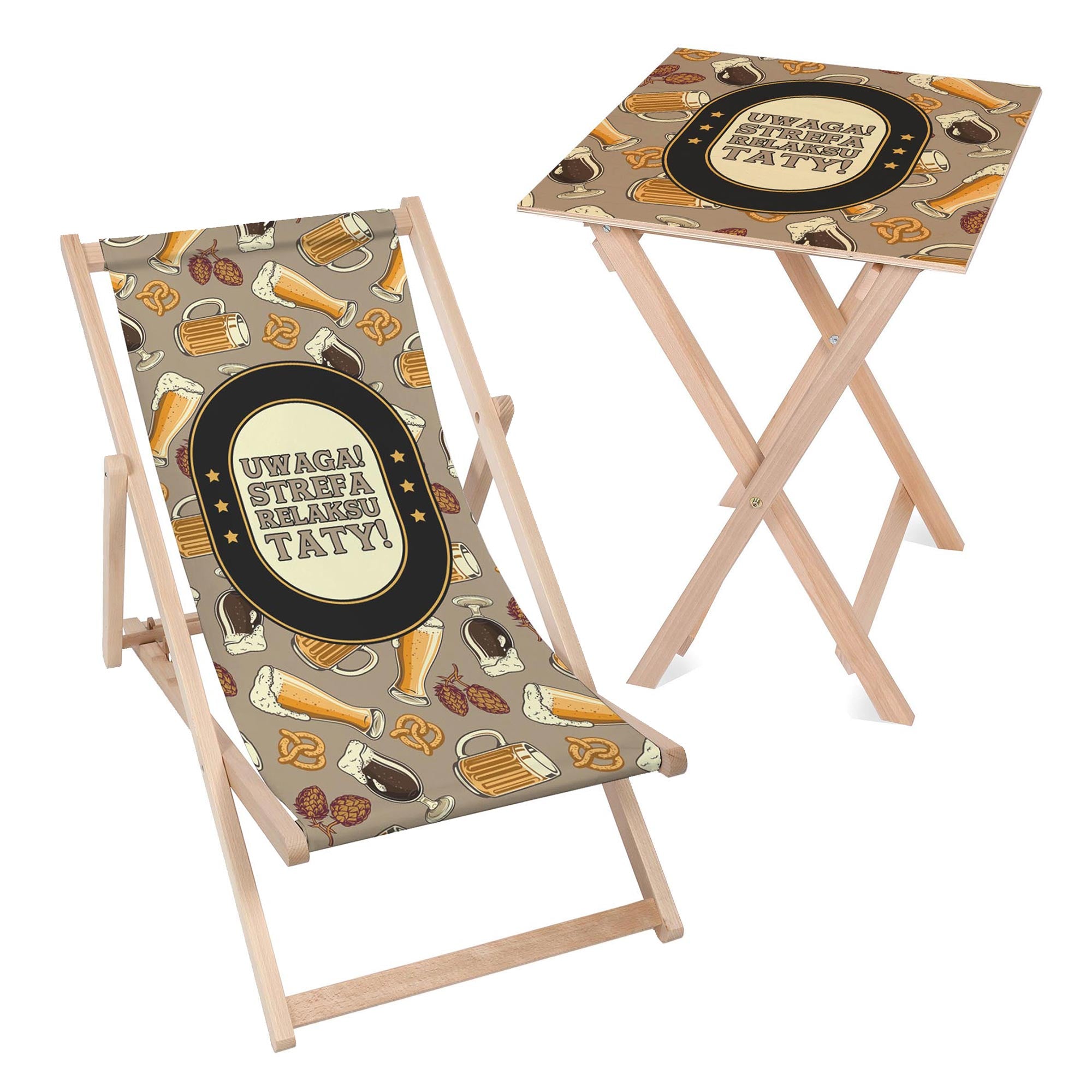 Deck Chair and Table Set Dad's Relaxation Zone