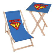 Set Liegestuhl und Tisch Super Papa