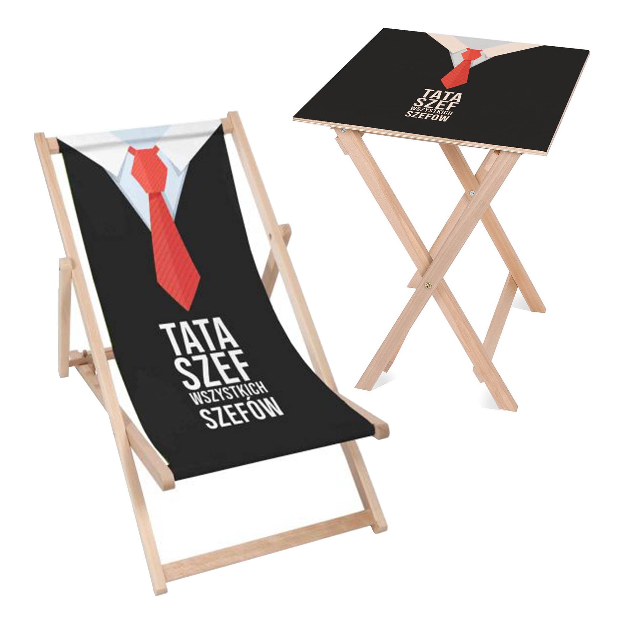 Deck Chair and Table Set Dad, Boss of All Bosses