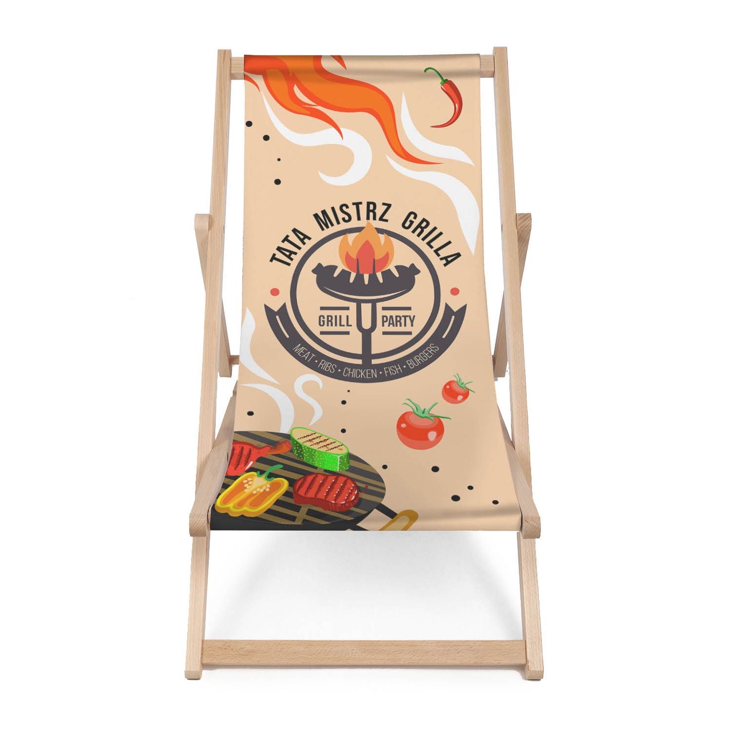 Set Liegestuhl und Tisch Papa Grillmeister