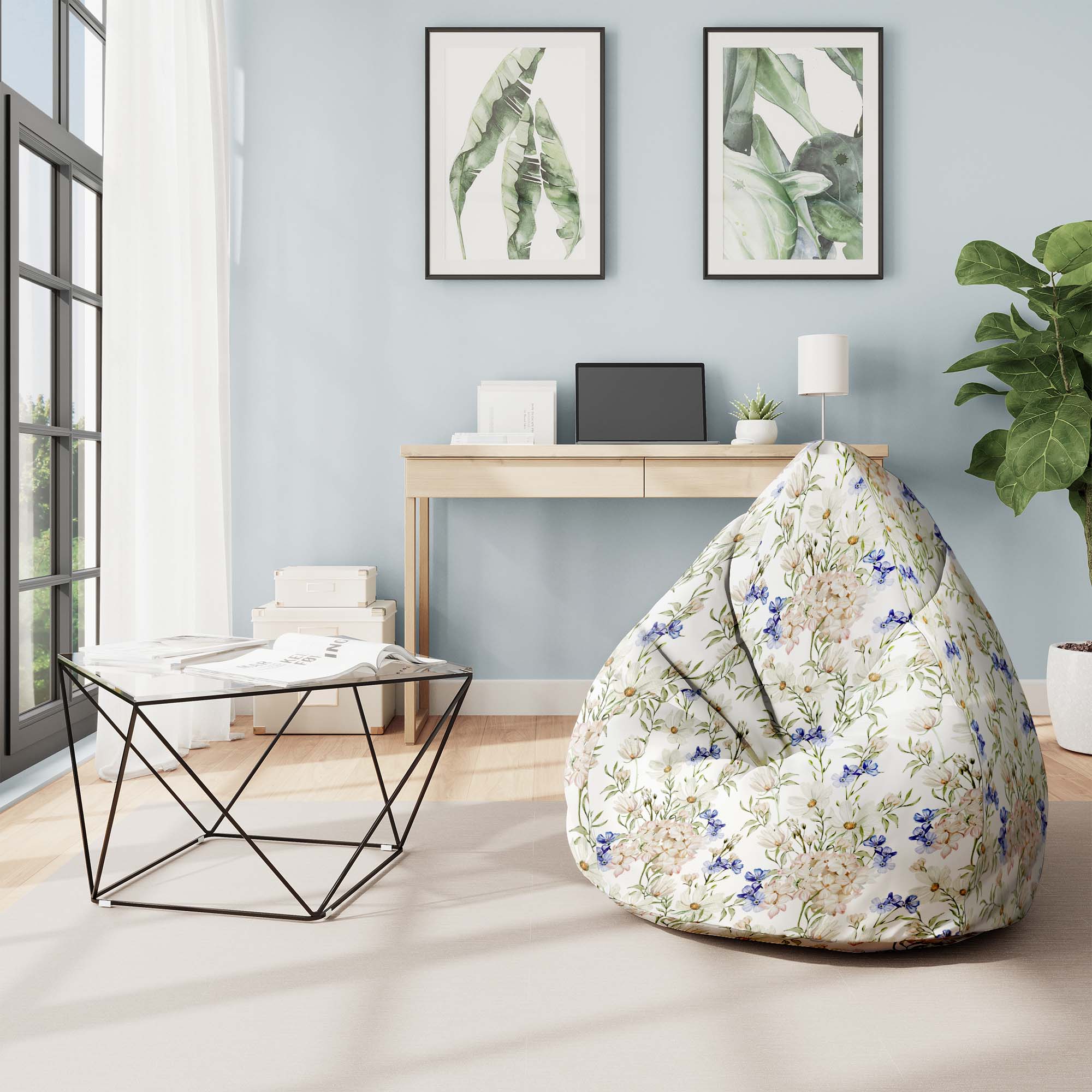 Pearshape Pouf Amazing Floral