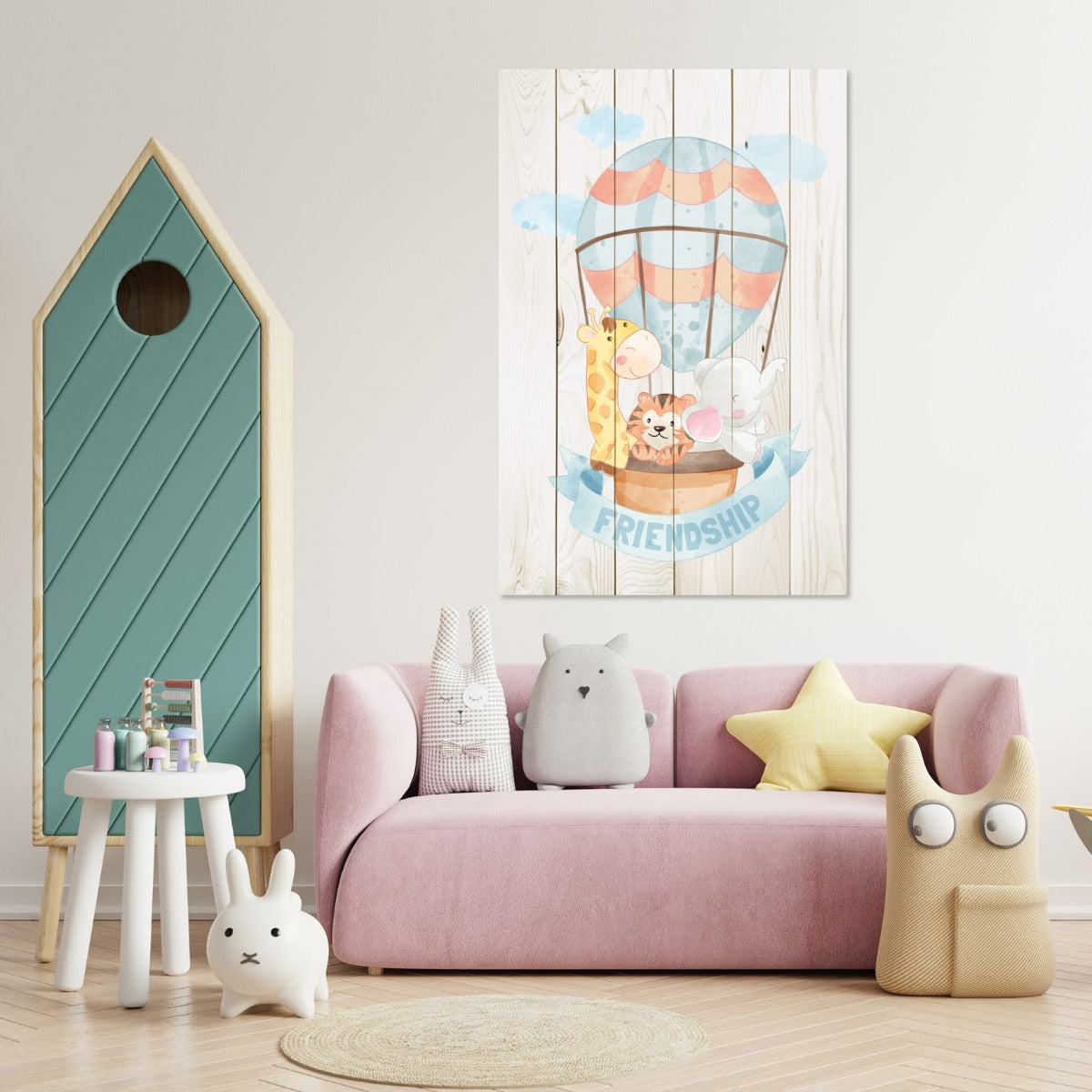 Bild Wood Animal Friends im Ballon