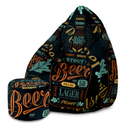 Puf Pearshape z podnóżkiem Black Beer