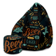 Puf Pearshape z podnóżkiem Black Beer-Velvet