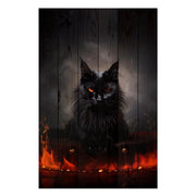 Obraz Wood Black Cat Energy-20x30 cm
