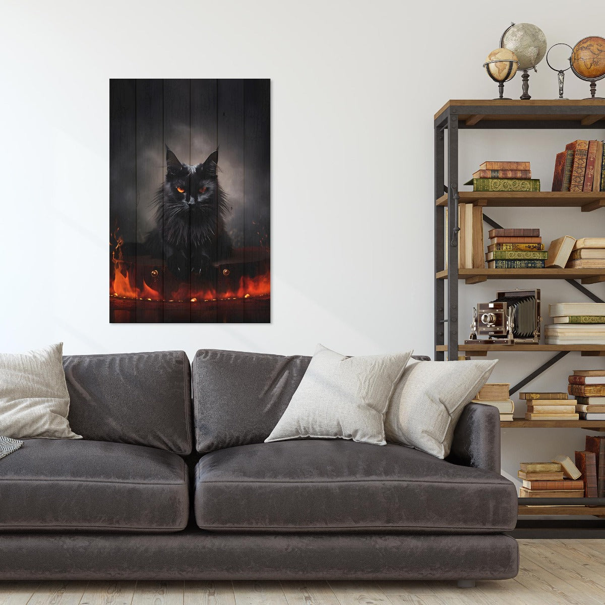 Obraz Wood Black Cat Energy-40x60 cm