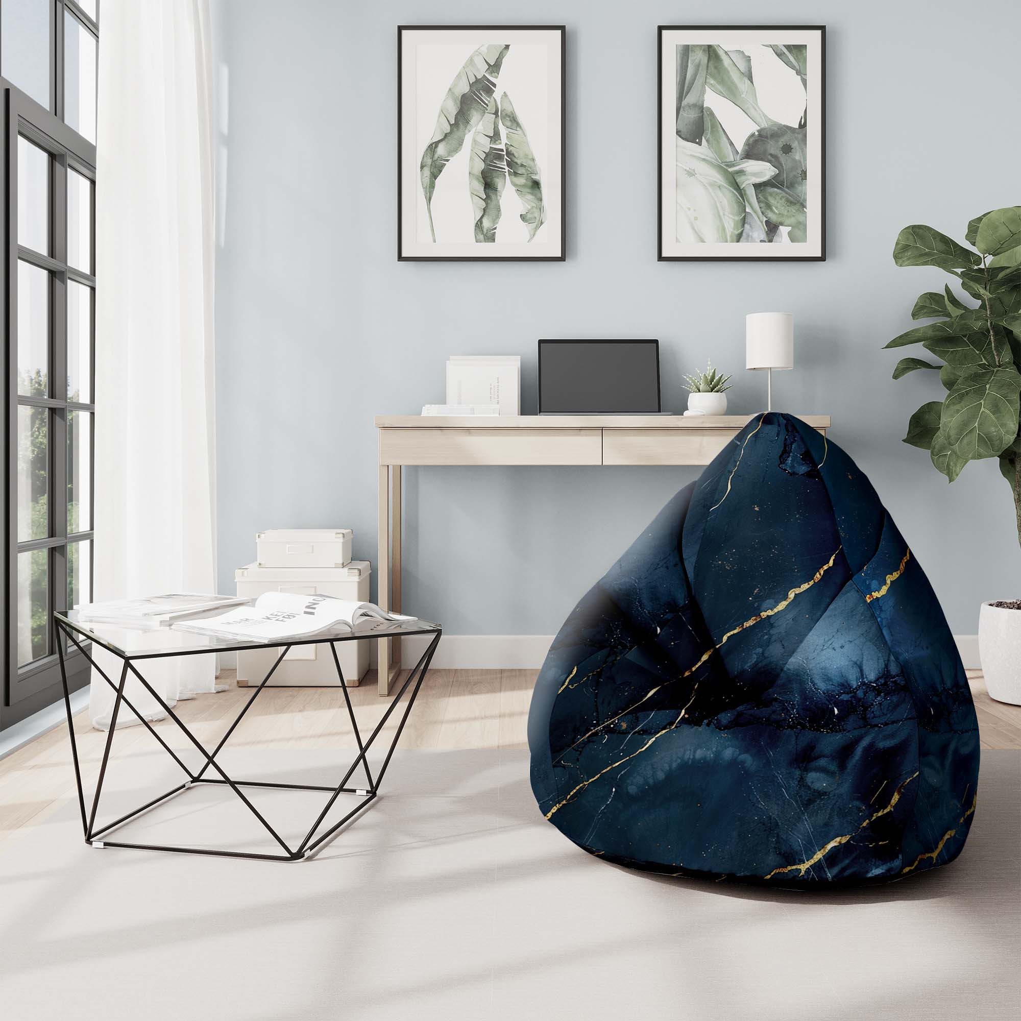 Puf Pearshape Black Mystery-M-Velvet