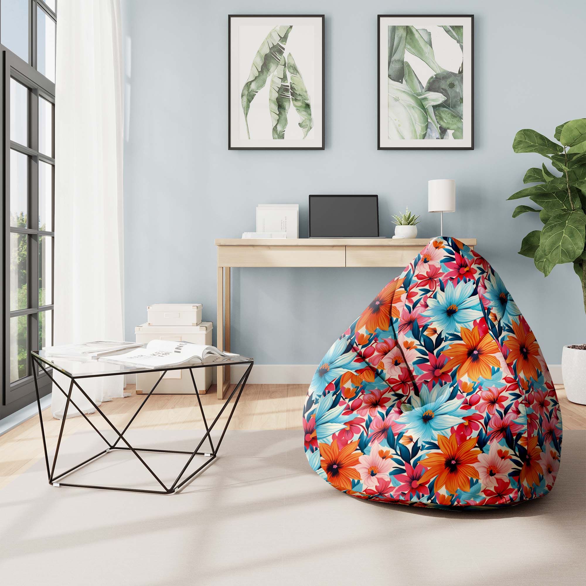 Puf Birnenform Blossoms-S-Samt