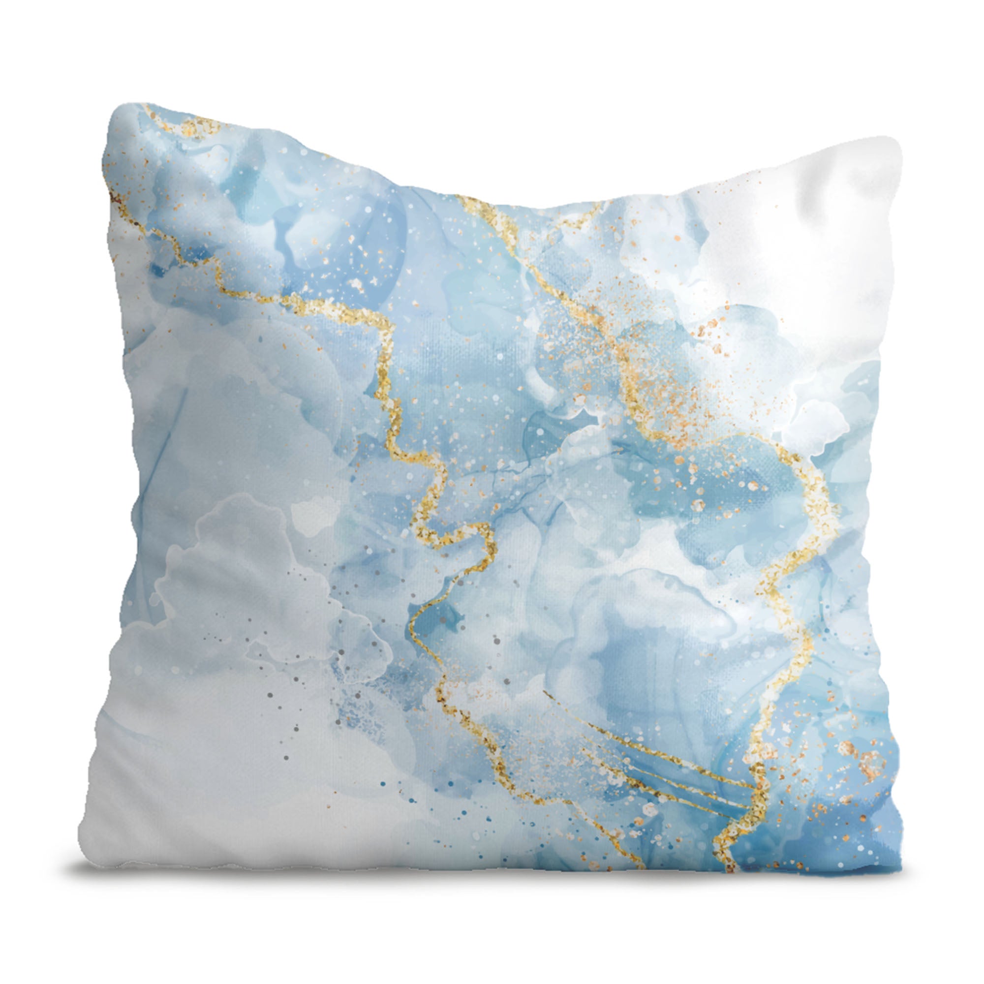Kissen Blau Eleganter Marmor