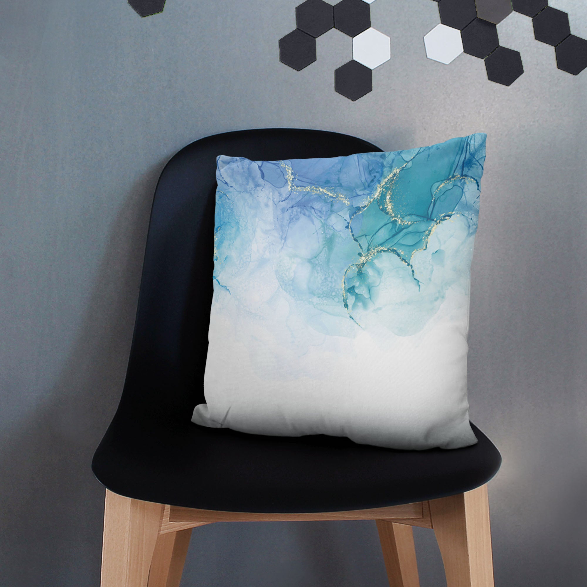 Poduszka Blue Marmur-Velvet