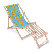 Leżak drewniany z podnóżkiem drewnianym Blue Paradise