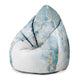 Puf Pearshape Blue Elegant Marmur-Velvet