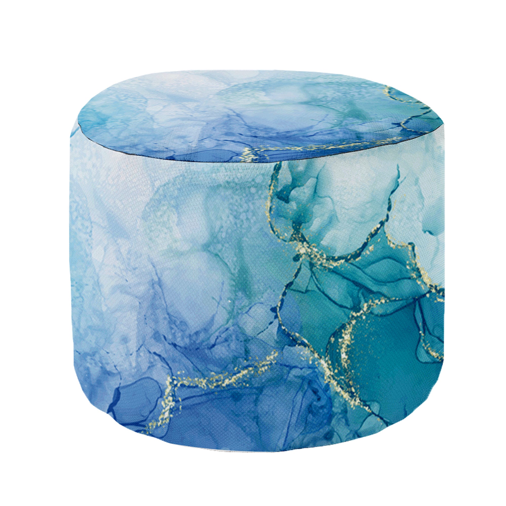 Runder Hocker Fußstütze Blue Marmur