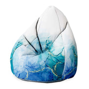 Sitzsack Birnenform Blau Marmor-Oxford