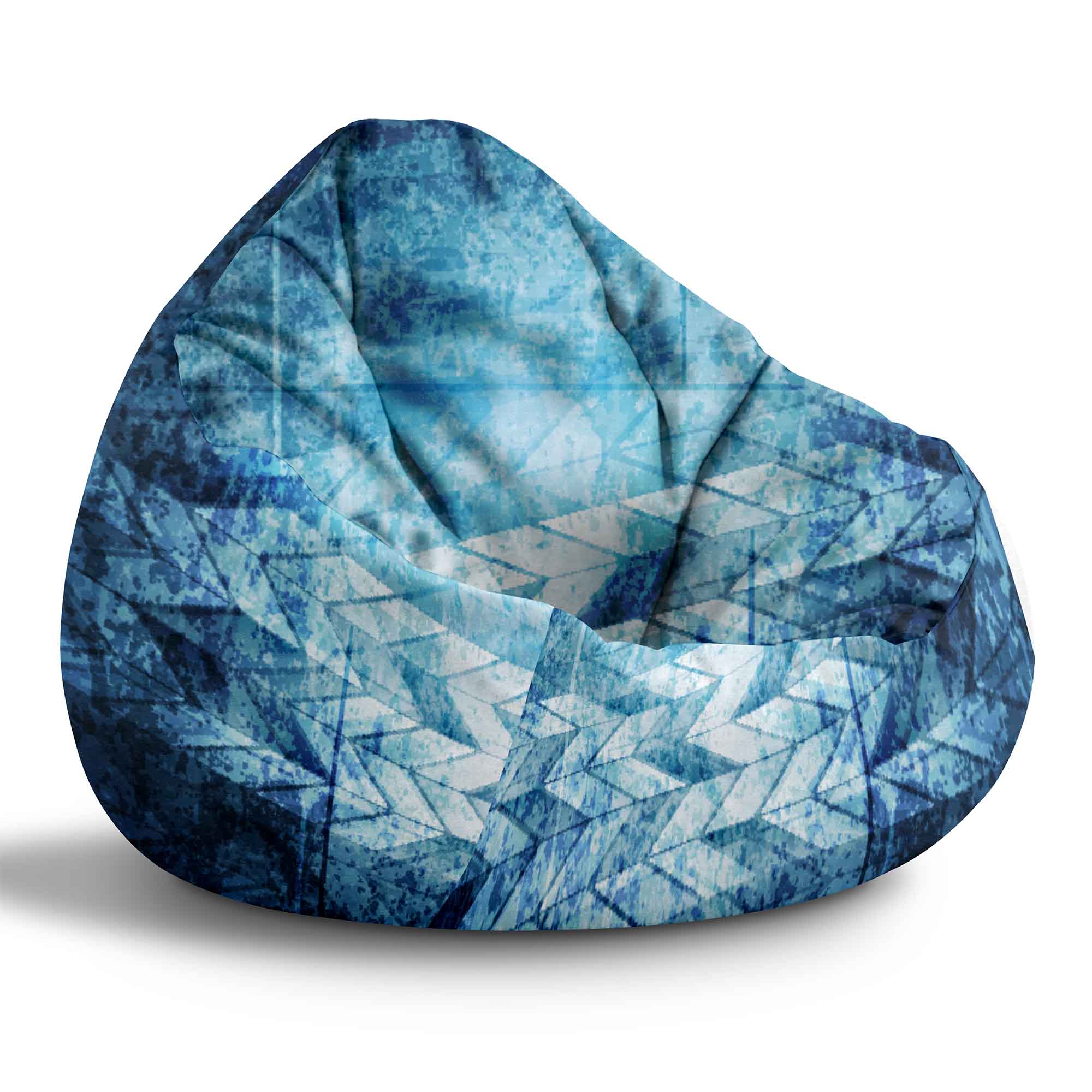 Puf Paradise Blaues Motorrad-Velvet