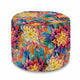 Puf okrągły podnóżek Botanical Floral Geometric Pattern-Velvet