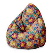 Puf Pearshape Botanical Floral Geometric Pattern-S-Velvet